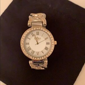Jeweled bangle bracelet watch